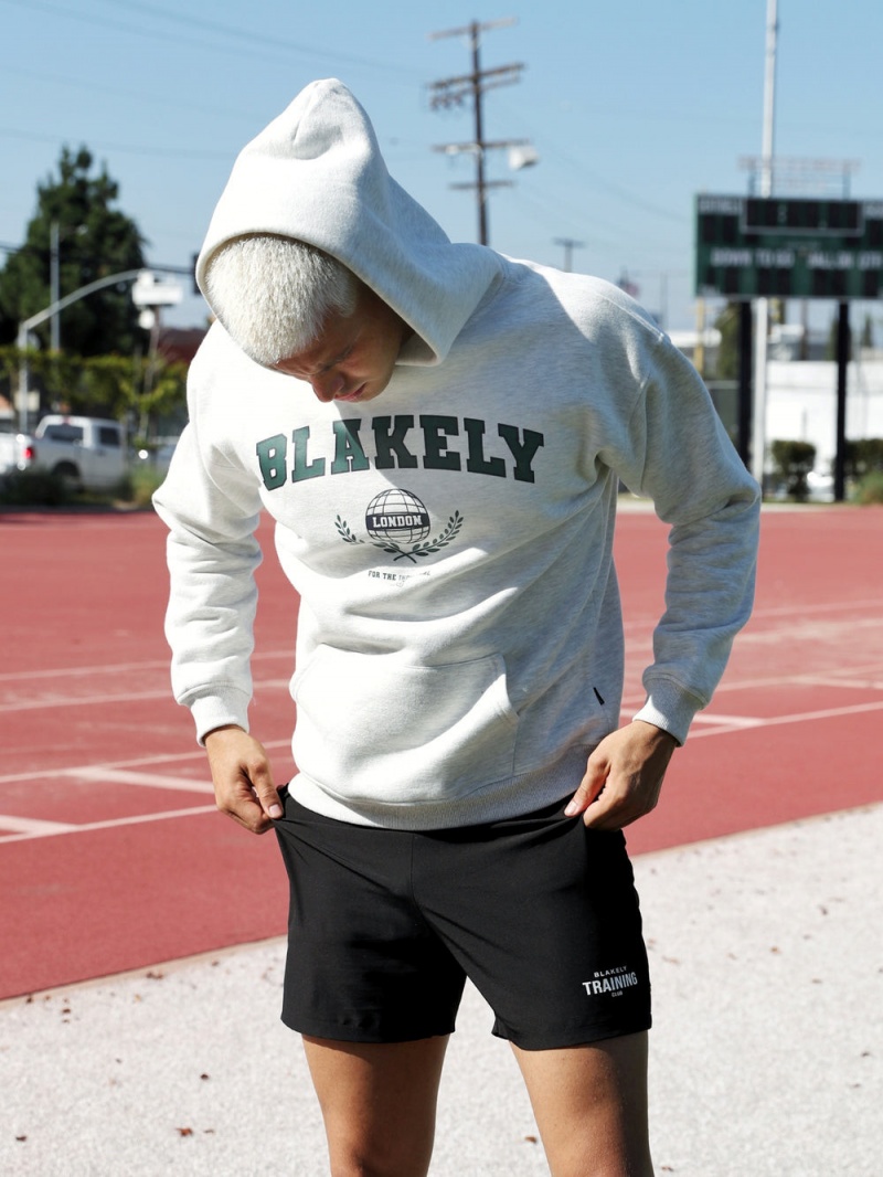 Marl White Blakely Varsity Relaxed Hoodie | KNSW-13465