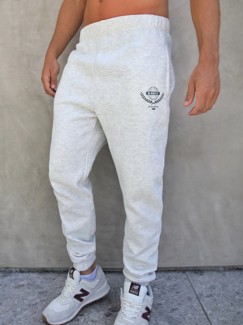 Marl White Blakely Varsity Sweatpants | UWMG-57364