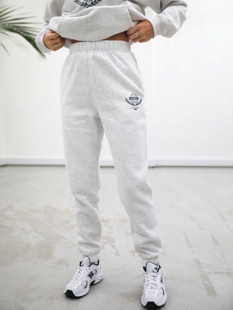 Marl White Blakely Women's Varsity Sweatpants | GTXL-25613