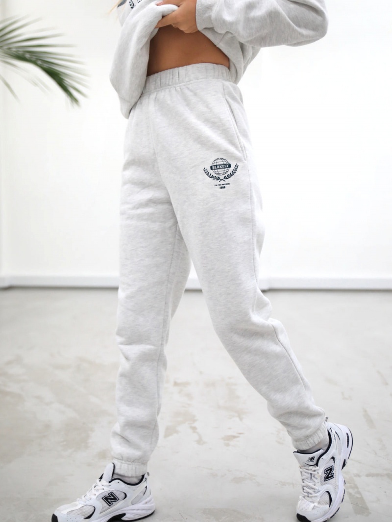 Marl White Blakely Women\'s Varsity Sweatpants | GTXL-25613