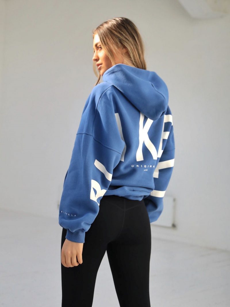 Mid Blue Blakely Members Isabel Oversized Hoodie | UBRA-76145