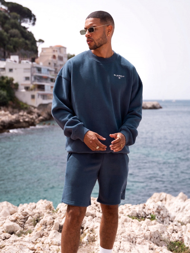 Mid Blue Blakely Riviera Initial Jumper | TXZB-63501