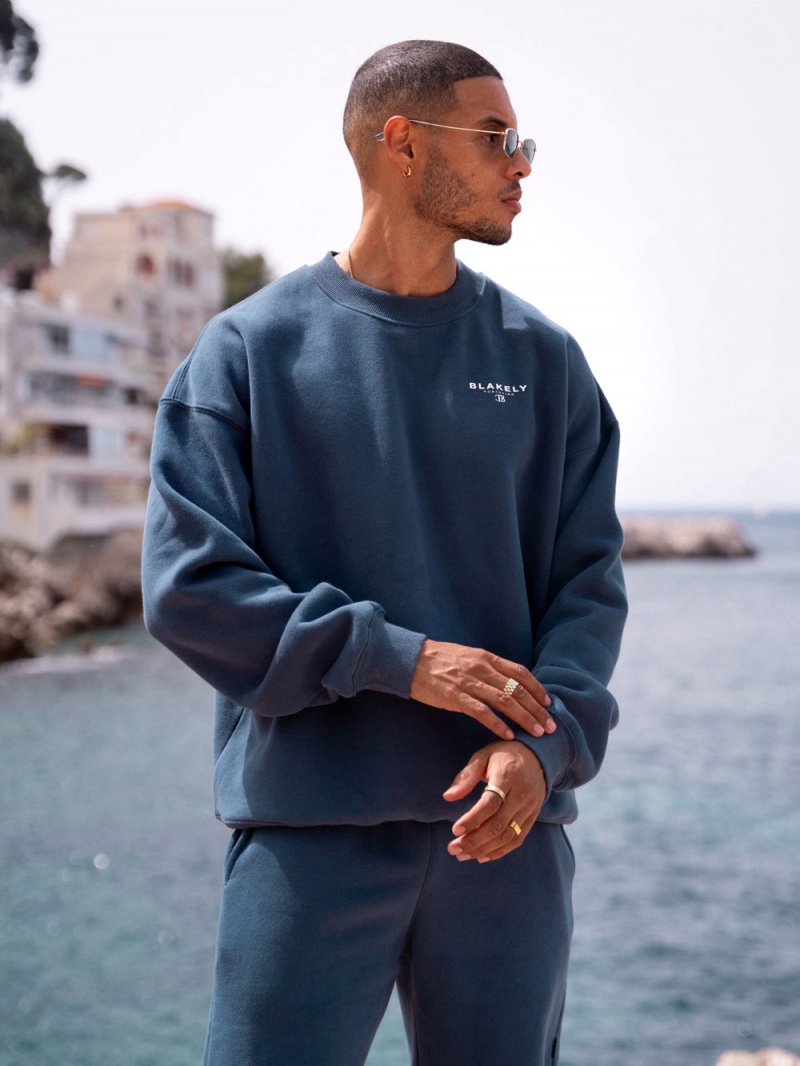 Mid Blue Blakely Riviera Initial Jumper | TXZB-63501