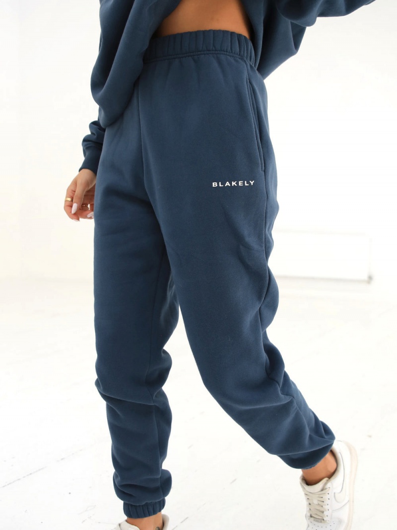 Mid Blue Blakely Riviera Initial Womens Sweatpants | LRQC-54906