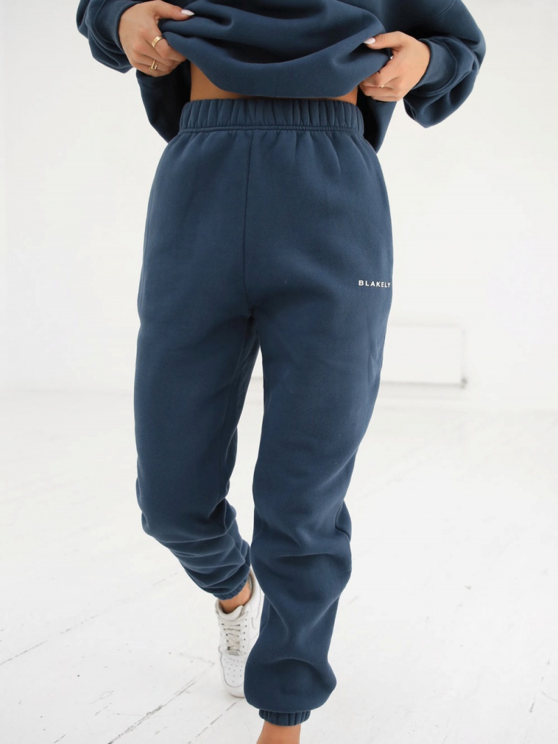 Mid Blue Blakely Riviera Initial Womens Sweatpants | LRQC-54906