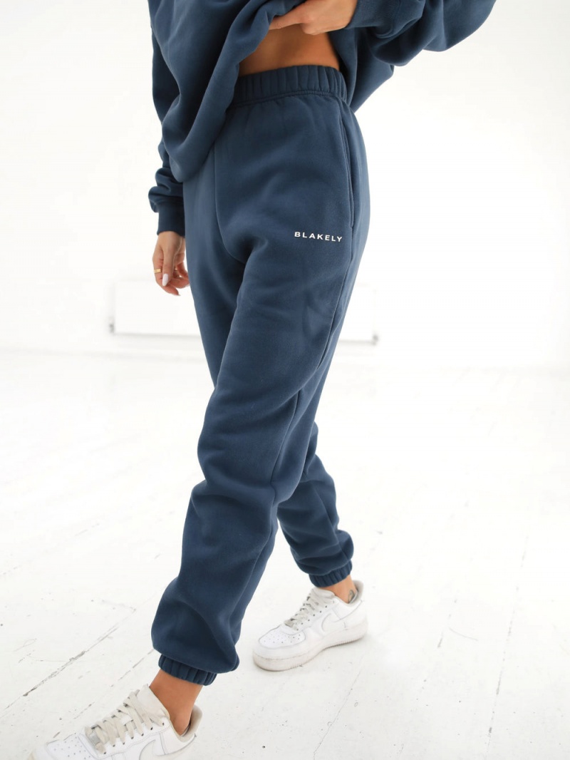 Mid Blue Blakely Riviera Initial Womens Sweatpants | LRQC-54906