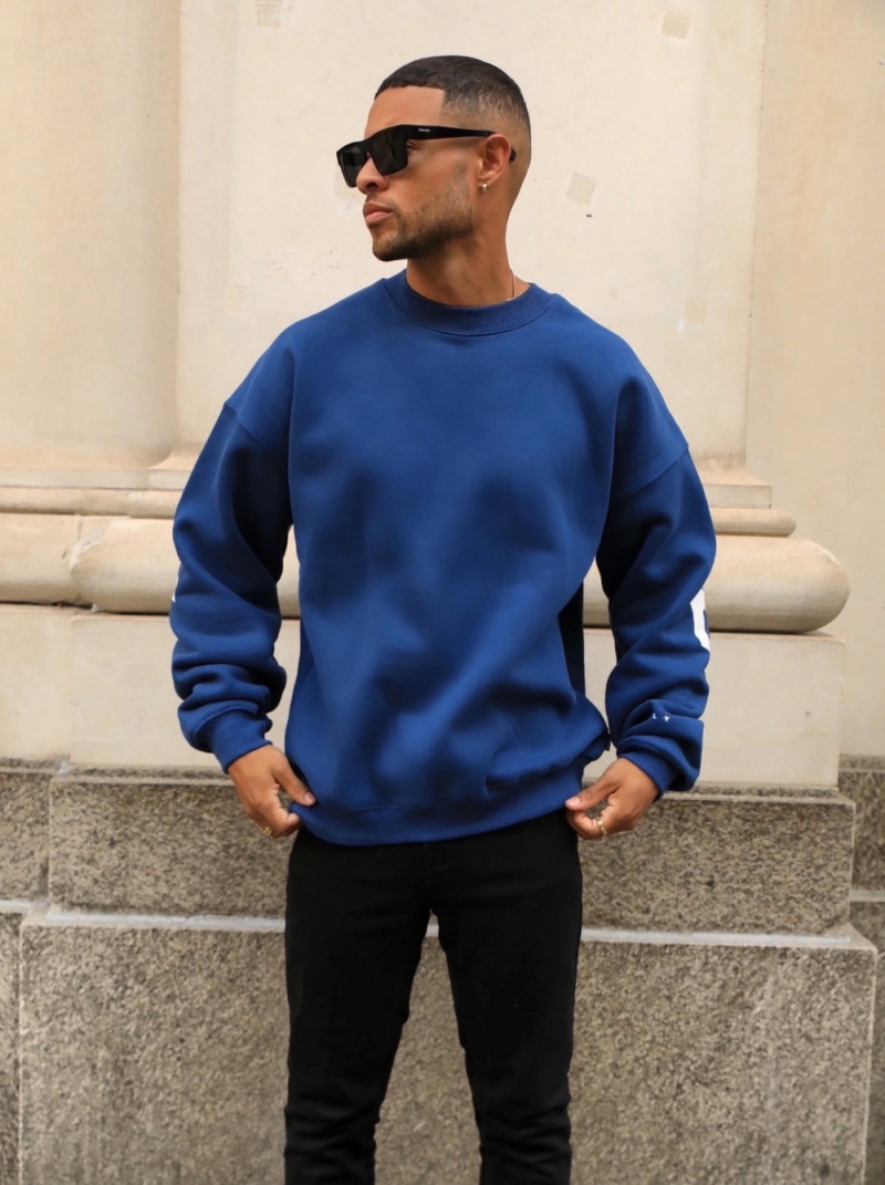 Midnight Blue Blakely Idris Oversized Jumper | ZCFK-02398