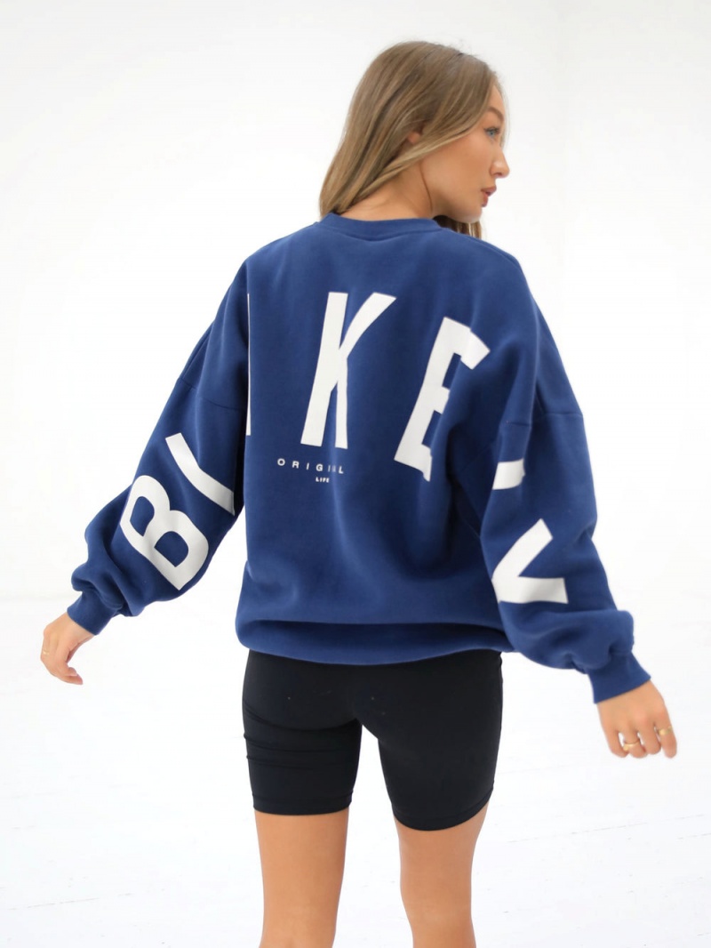 Midnight Blue Blakely Isabel Oversized Jumper | QXVM-80472
