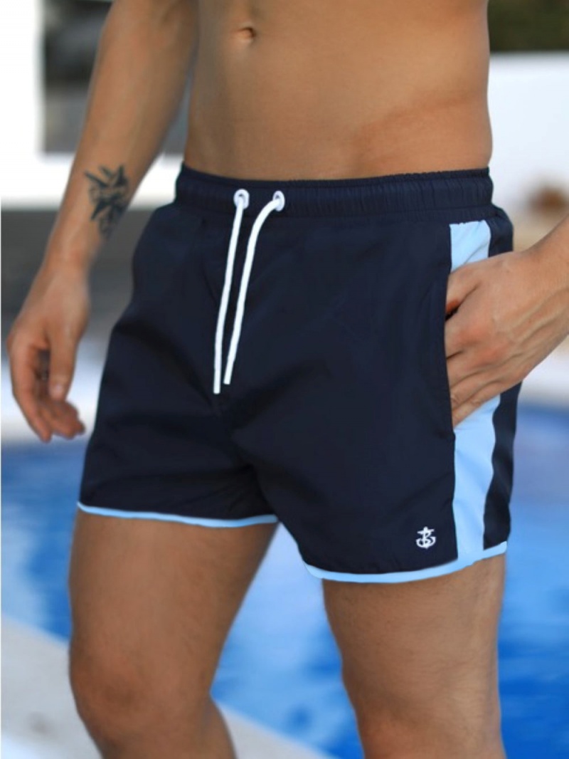 Navy/Light Blue Blakely Senio Swim Shorts | CMAD-17389