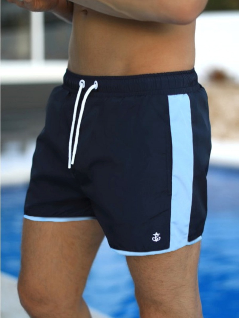 Navy/Light Blue Blakely Senio Swim Shorts | CMAD-17389