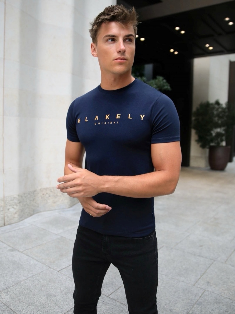Navy Blakely Imola T-Shirt | AYCE-27809