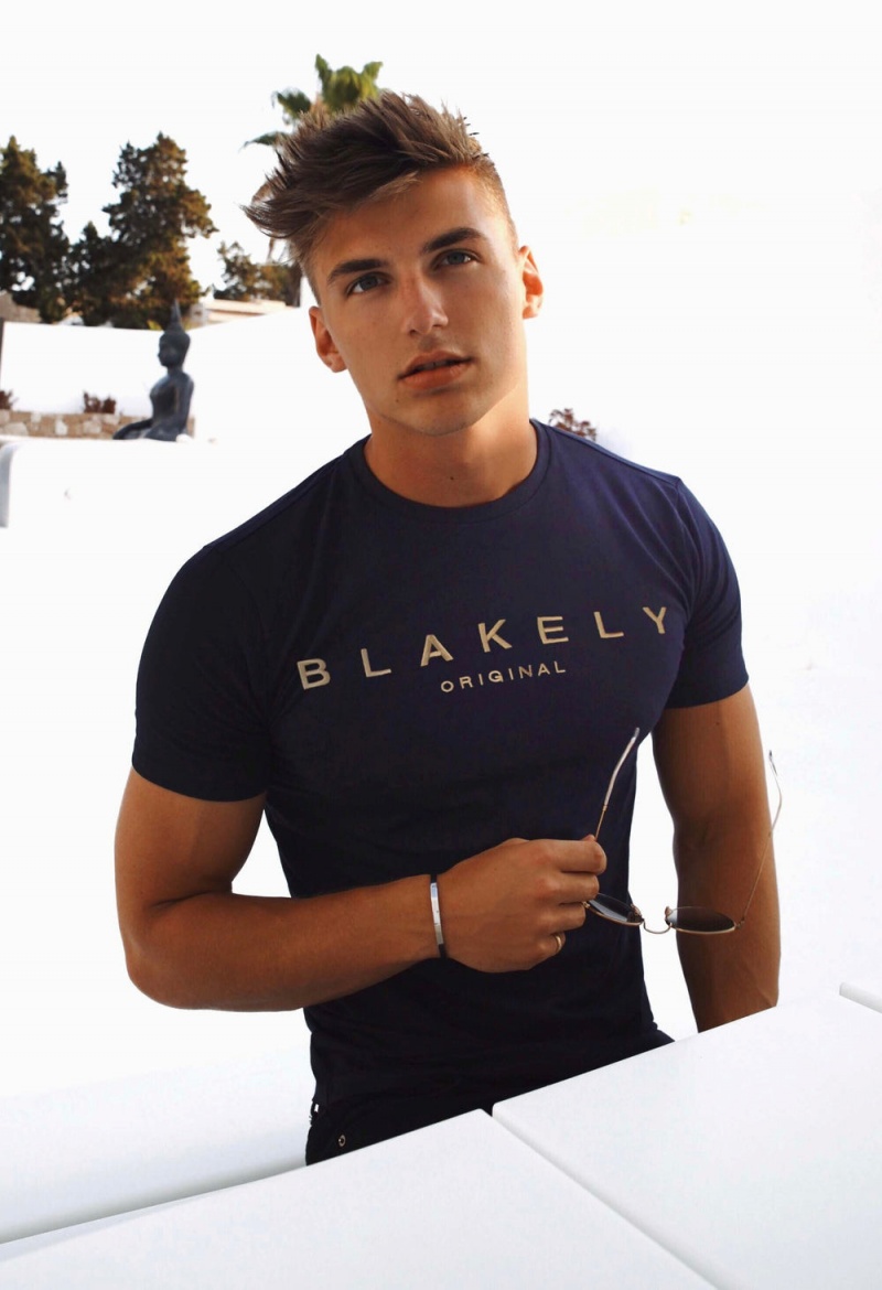 Navy Blakely Imola T-Shirt | AYCE-27809