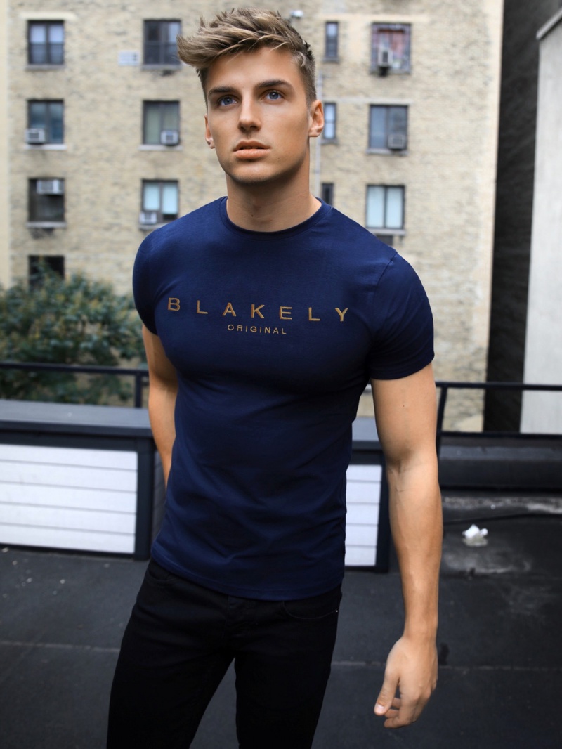 Navy Blakely Imola T-Shirt | AYCE-27809