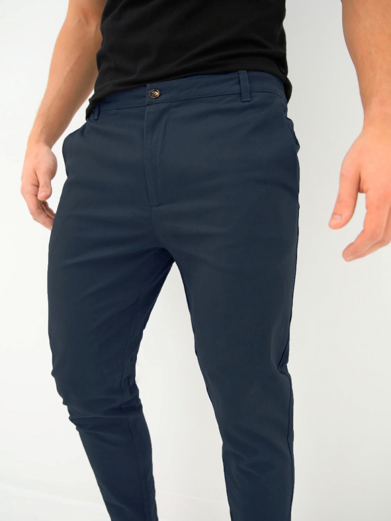 Navy Blakely Kingsley Slim Fit Tailored Chinos | WPZD-92713