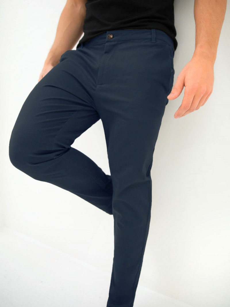 Navy Blakely Kingsley Slim Fit Tailored Chinos | WPZD-92713