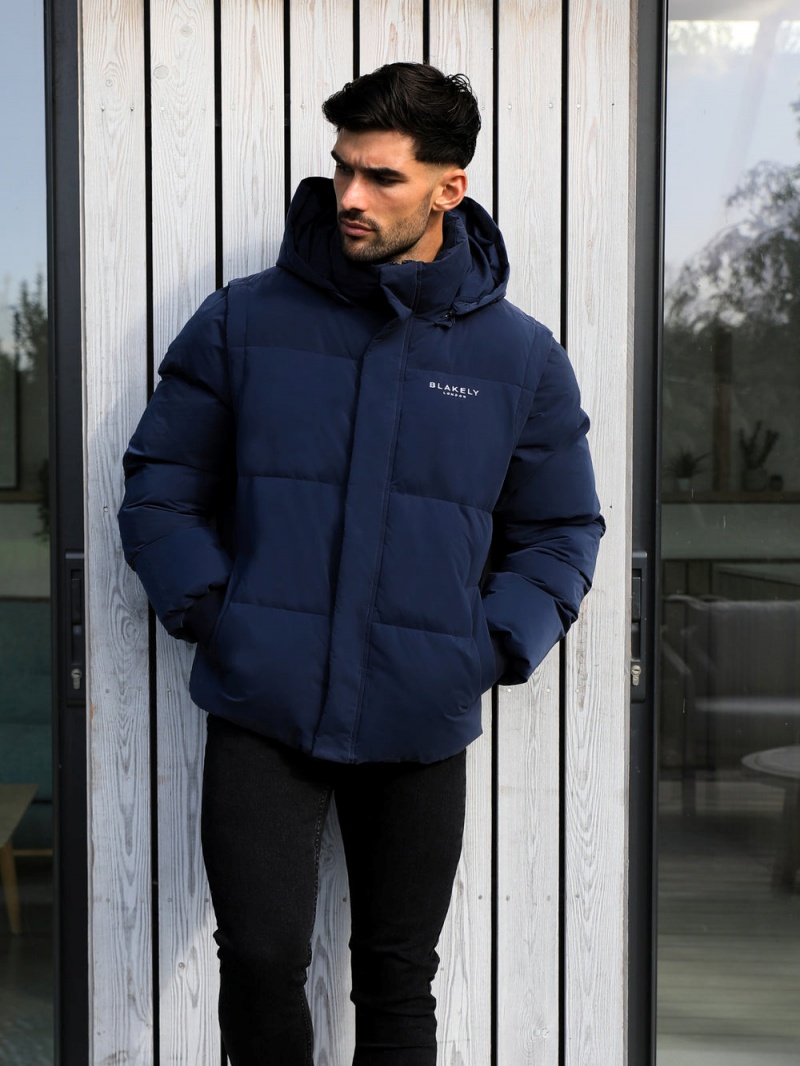 Navy Blakely Ultimate Multiway Puffer Coat | MHNP-89436