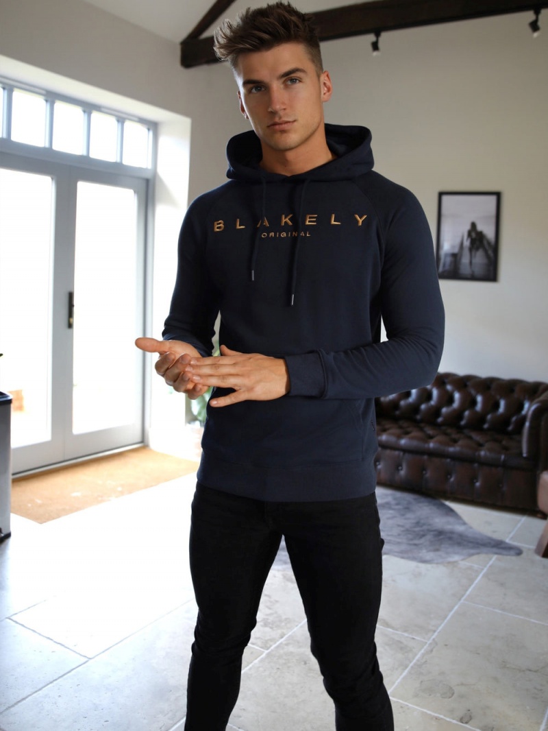 Navy Blakely Vatolla Hoodie | VFNU-73024