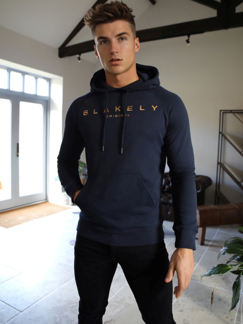 Navy Blakely Vatolla Hoodie | VFNU-73024