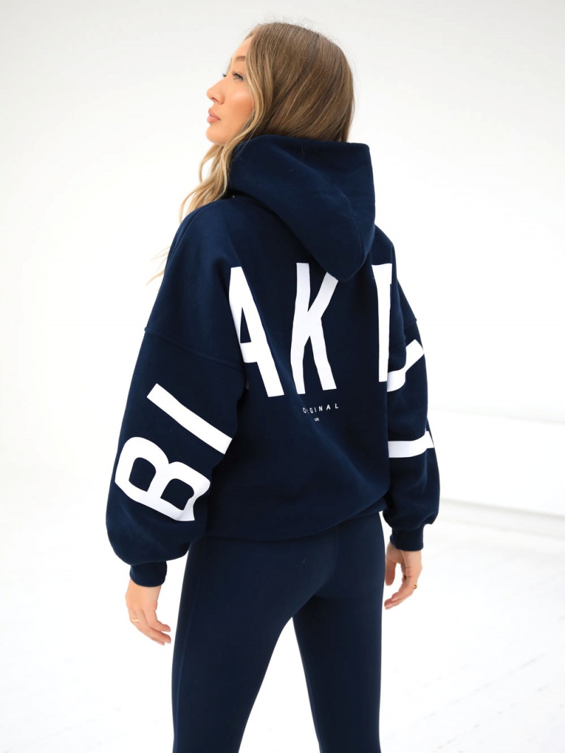 Navy Blue Blakely Isabel Oversized Hoodie | UFWQ-06254