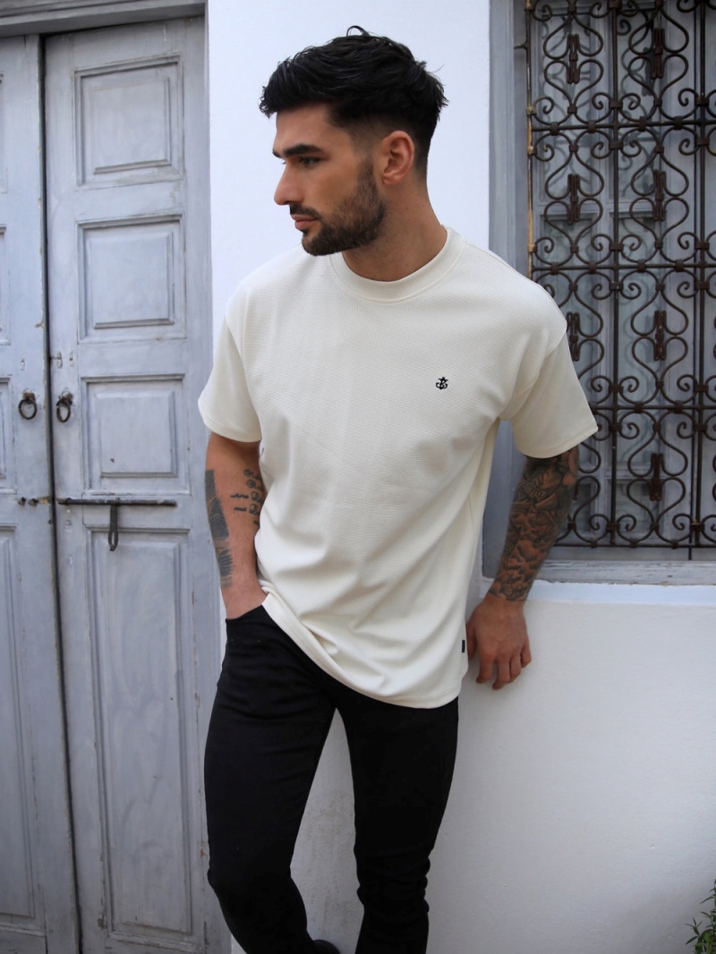 Off White Blakely Ceuta Textured Oversized T-Shirt | OYWN-63458