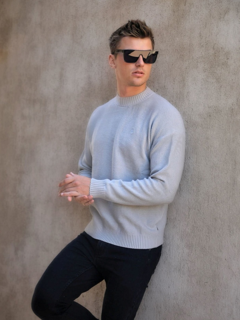 Pale Concrete Blakely Huxley Knit Jumper | JVDY-10326