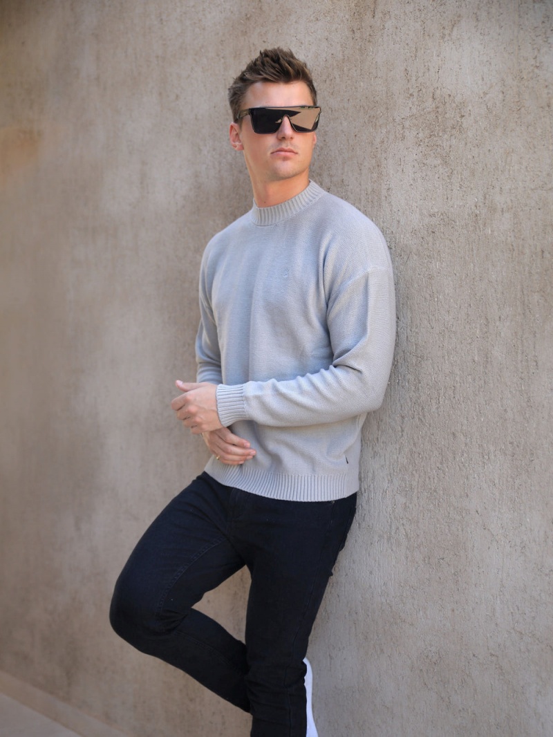 Pale Concrete Blakely Huxley Knit Jumper | JVDY-10326