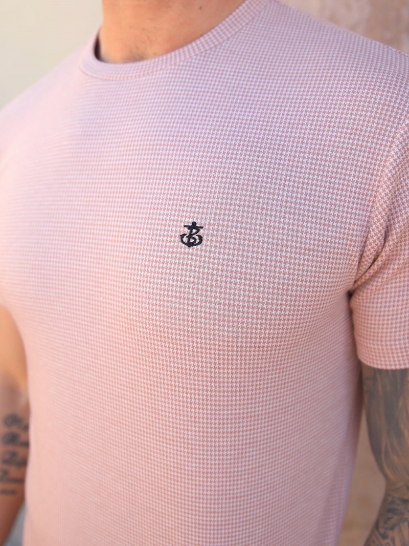 Pink Blakely Midar Check T-Shirt | JEPO-43701