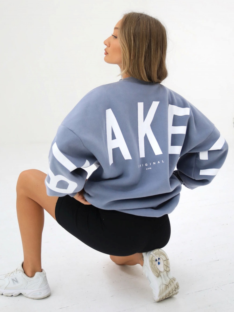 Powder Blue Blakely Isabel Oversized Jumper | ELGJ-42579