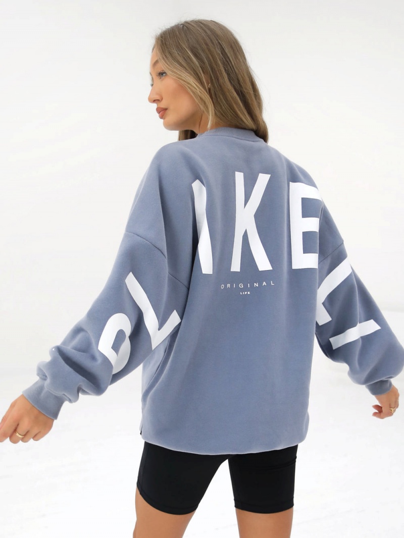 Powder Blue Blakely Isabel Oversized Jumper | ELGJ-42579