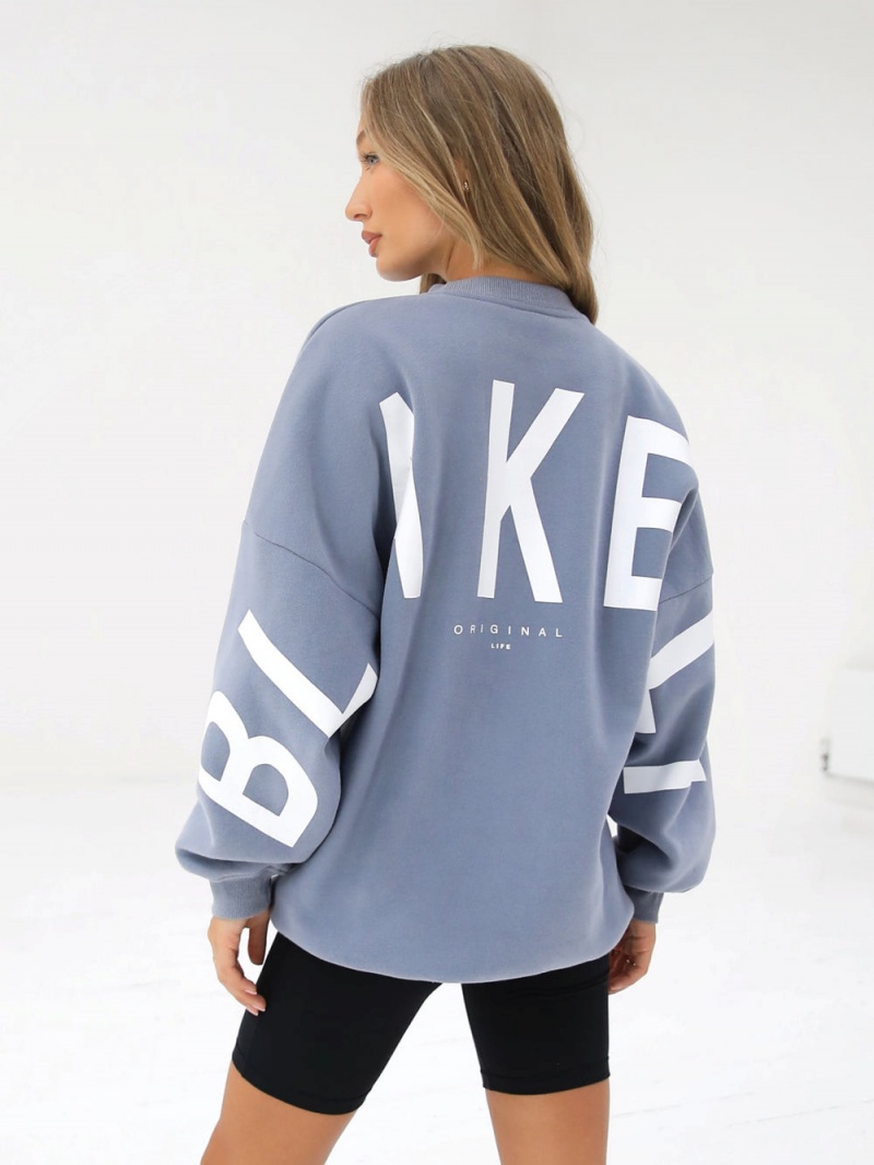 Powder Blue Blakely Isabel Oversized Jumper | ELGJ-42579