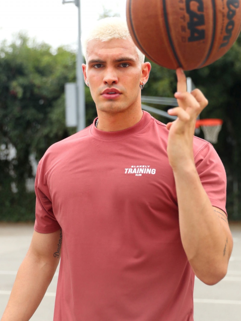 Rust Red Blakely Relaxed Training T-Shirt | DEJK-62907