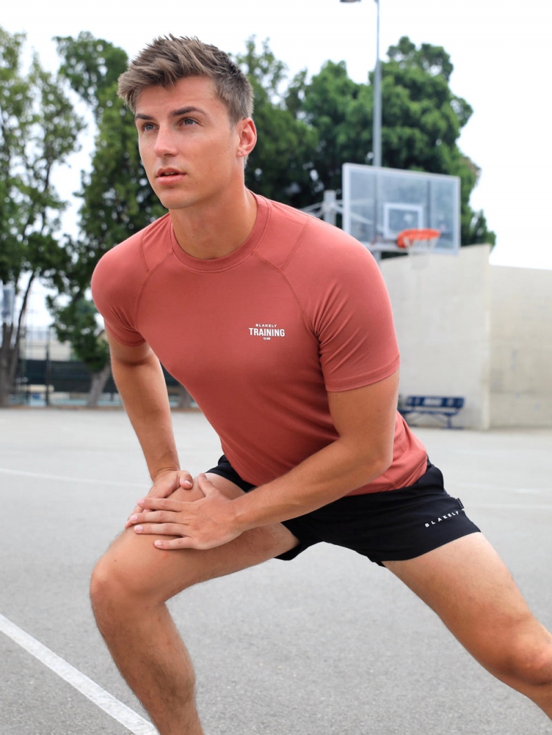 Rust Red Blakely Slim Training T-Shirt | LUBQ-60453