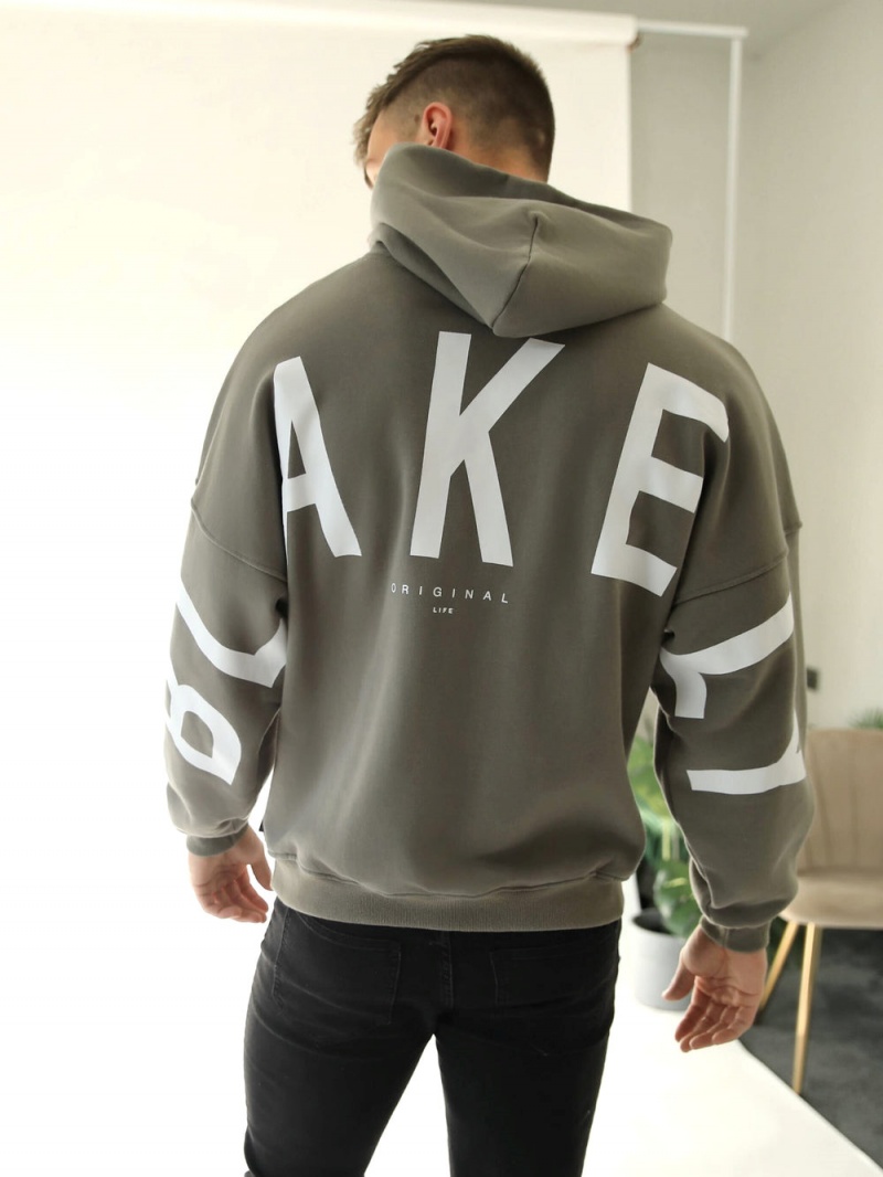 Safari Green Blakely Idris Oversized Hoodie | AQLD-30946