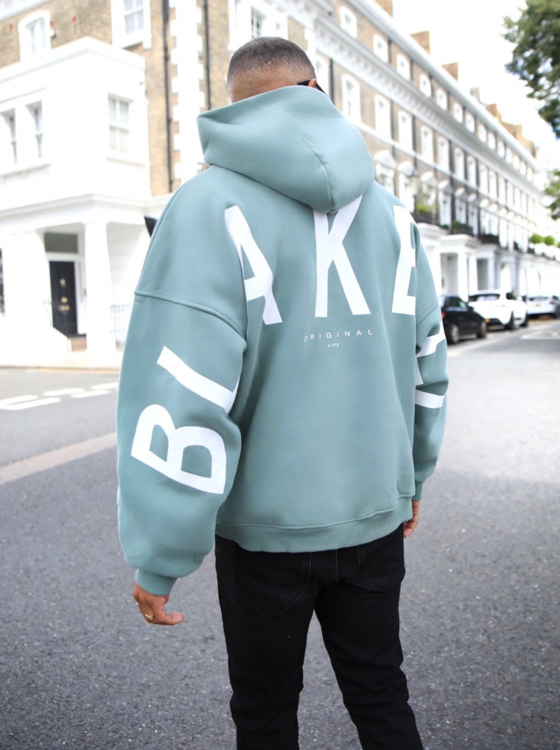 Sage Green Blakely Idris Oversized Hoodie | GUQA-86145