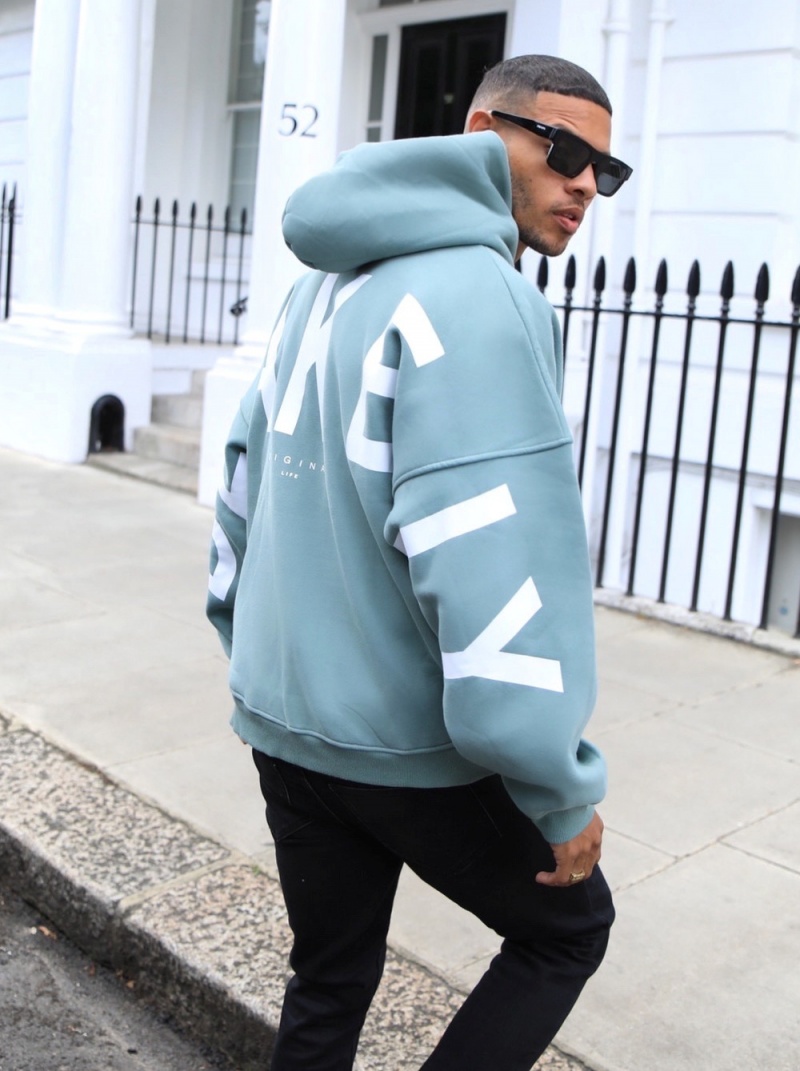 Sage Green Blakely Idris Oversized Hoodie | GUQA-86145