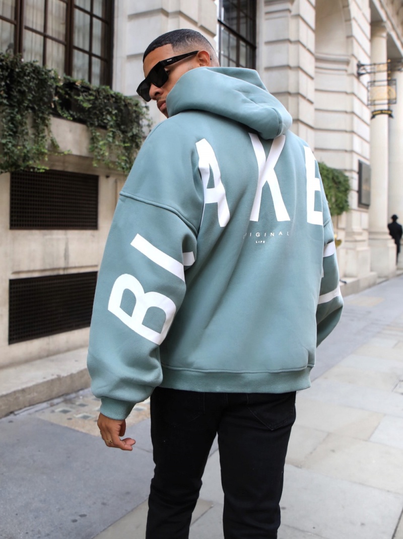 Sage Green Blakely Idris Oversized Hoodie | GUQA-86145