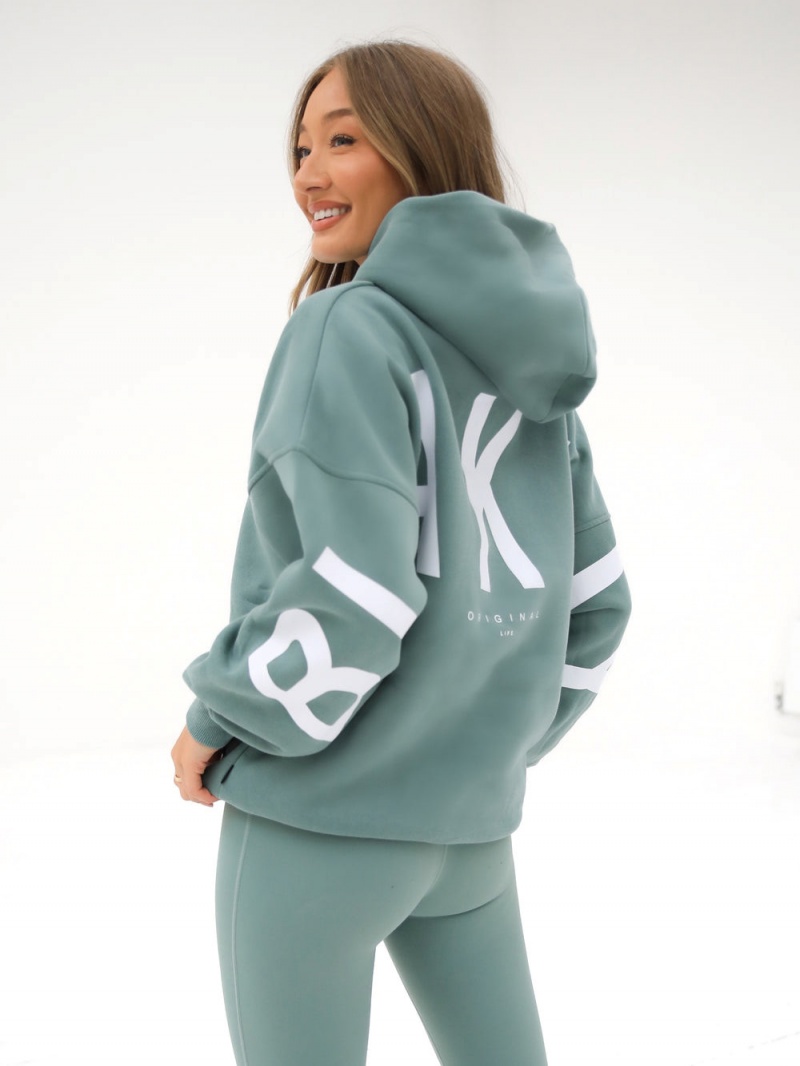Sage Green Blakely Isabel Oversized Hoodie | VPML-37084