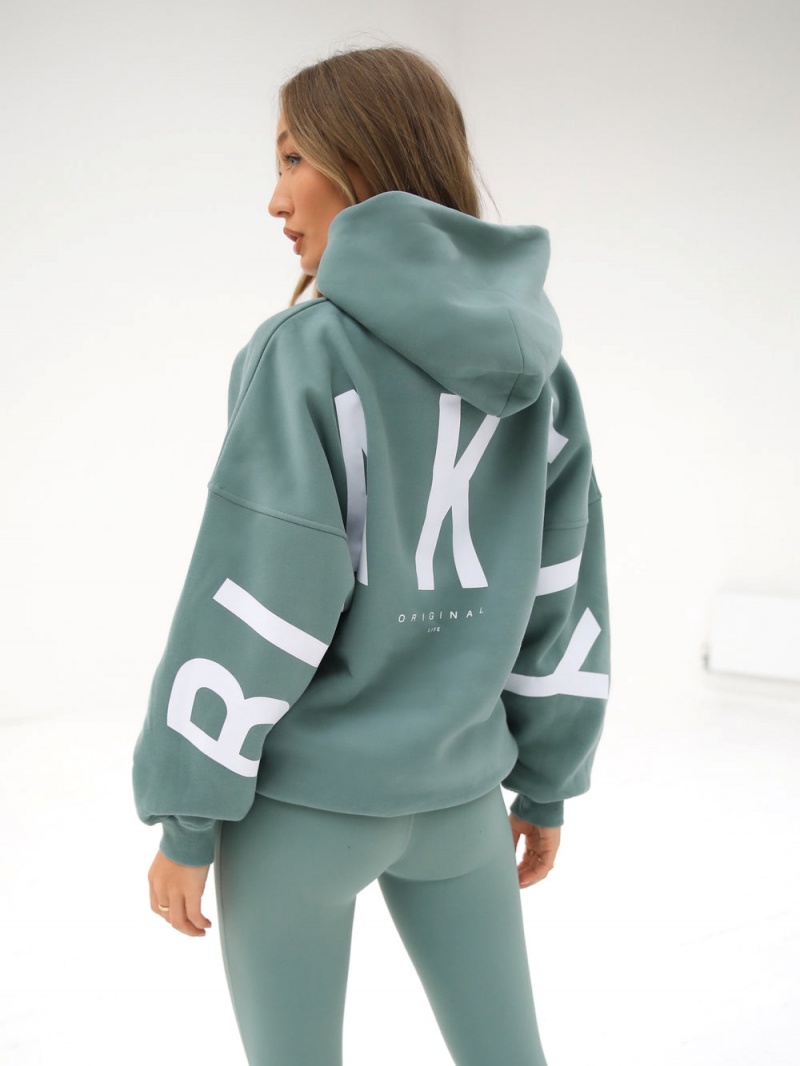 Sage Green Blakely Isabel Oversized Hoodie | VPML-37084