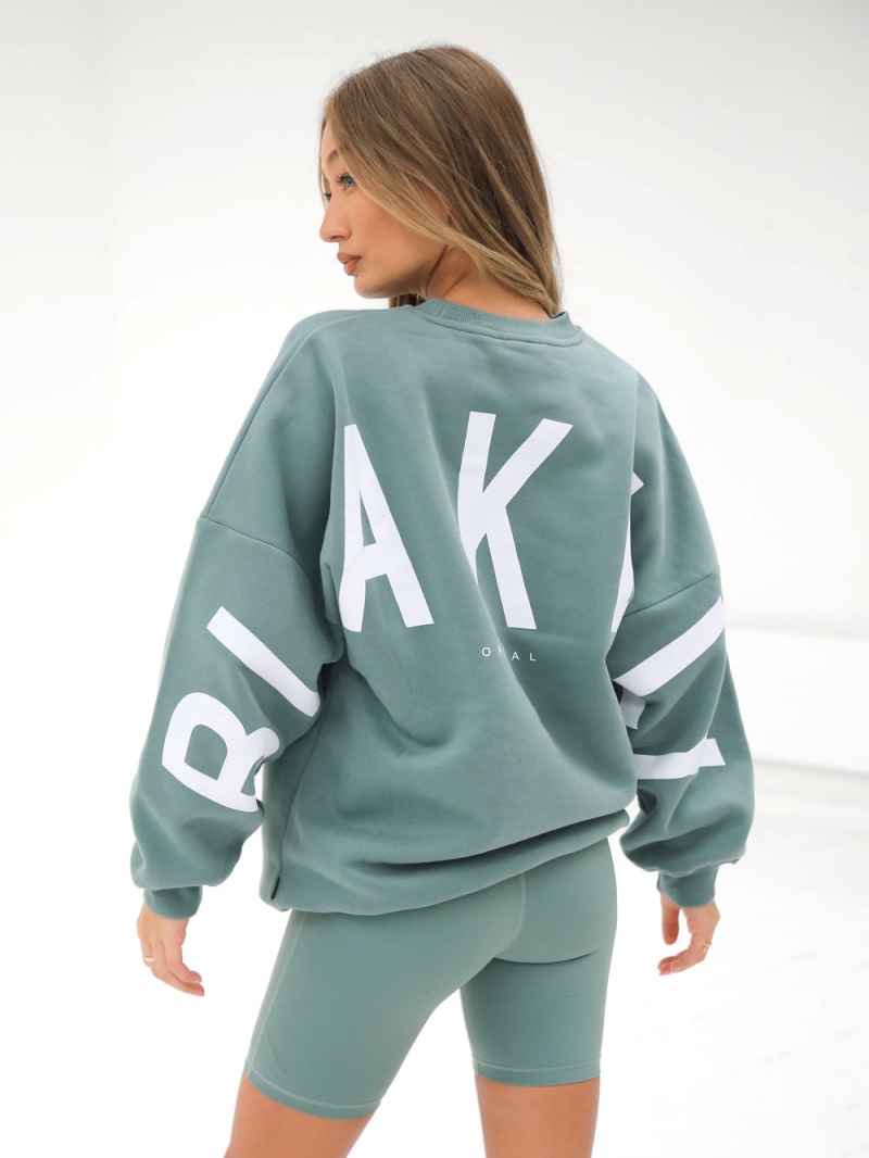 Sage Green Blakely Isabel Oversized Jumper | RPMA-01728