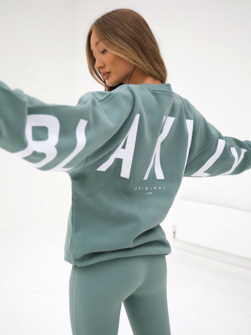 Sage Green Blakely Isabel Oversized Jumper | RPMA-01728