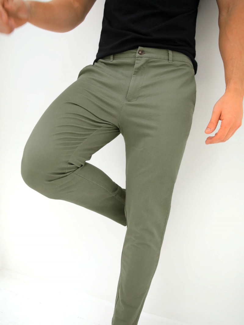 Sage Green Blakely Kingsley Slim Fit Tailored Chinos | ZOPD-10296