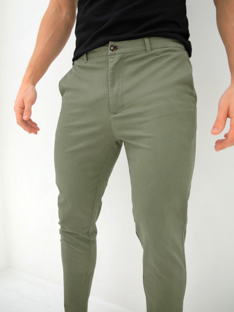Sage Green Blakely Kingsley Slim Fit Tailored Chinos | ZOPD-10296