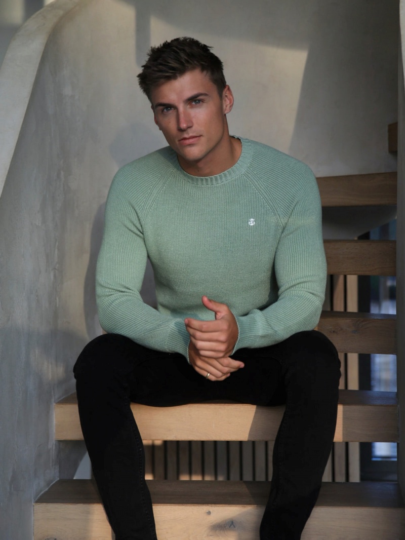 Sage Green Blakely Olton Knit Jumper | IZJP-05374