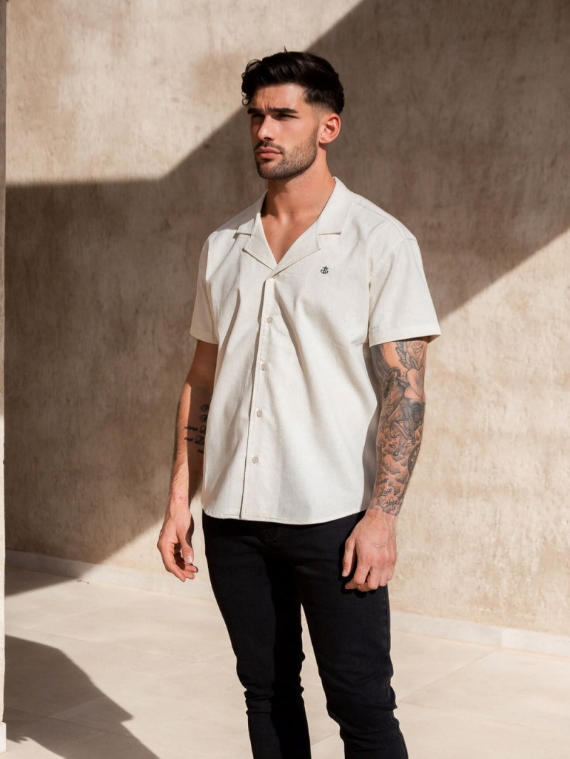 Sand Blakely Nador Open Collared Shirt | ZLWV-01954