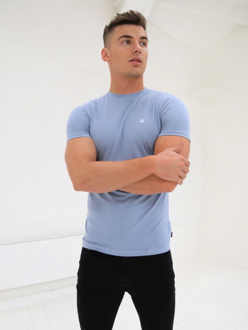 Sky Blue Blakely Rowan Brushed Soft T-Shirt | FPLX-32046