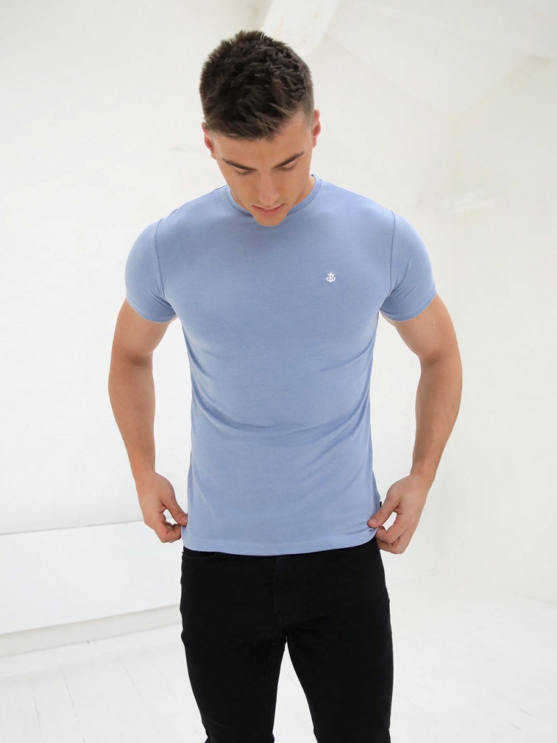 Sky Blue Blakely Rowan Brushed Soft T-Shirt | FPLX-32046