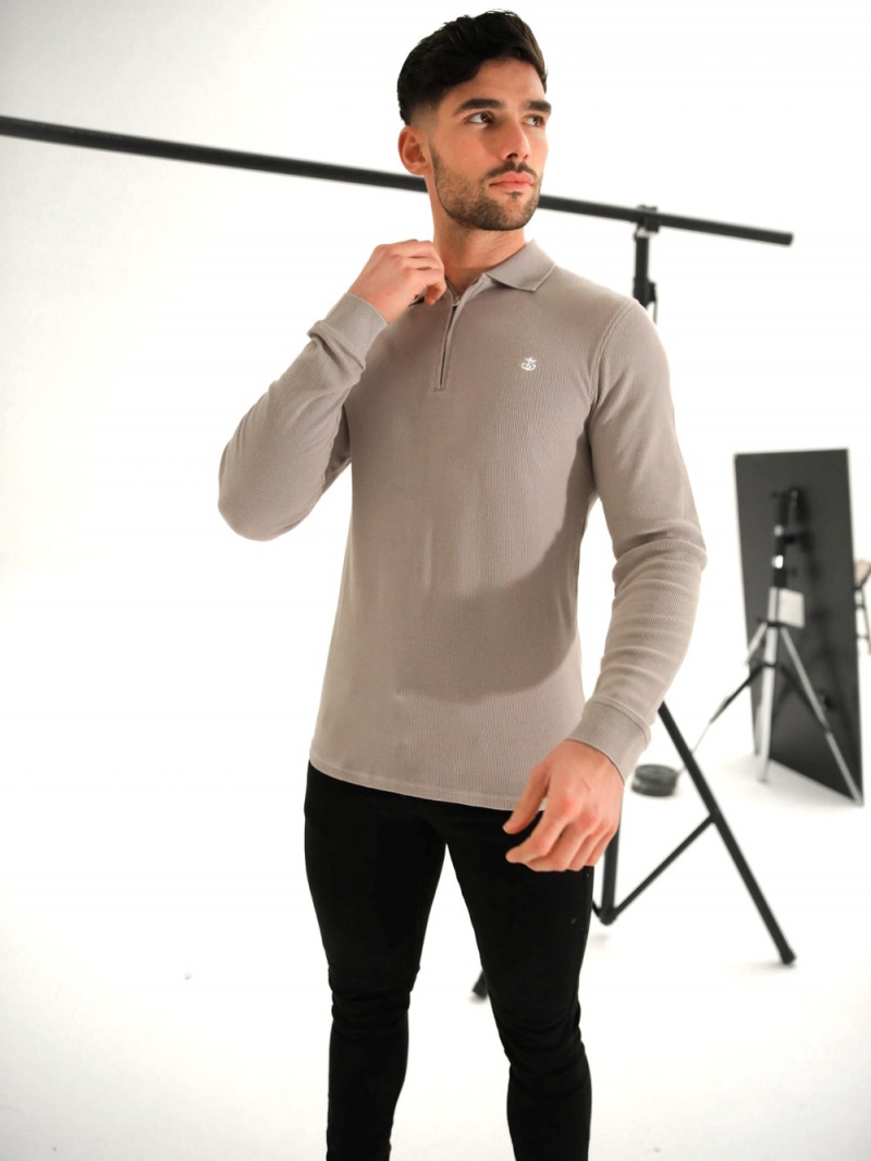 Stone Blakely Aspen Long Sleeve Polo | XQVP-62980
