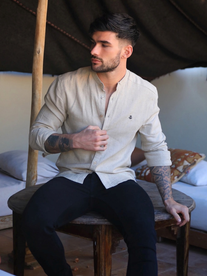 Tan Blakely Berkane Linen Shirt | PTCR-39842