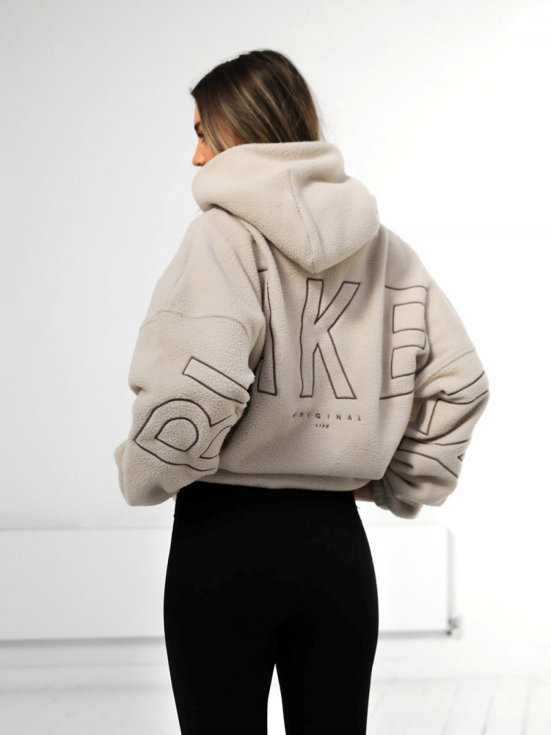 Tan Blakely Borg Isabel Oversized Hoodie | MKPL-52640