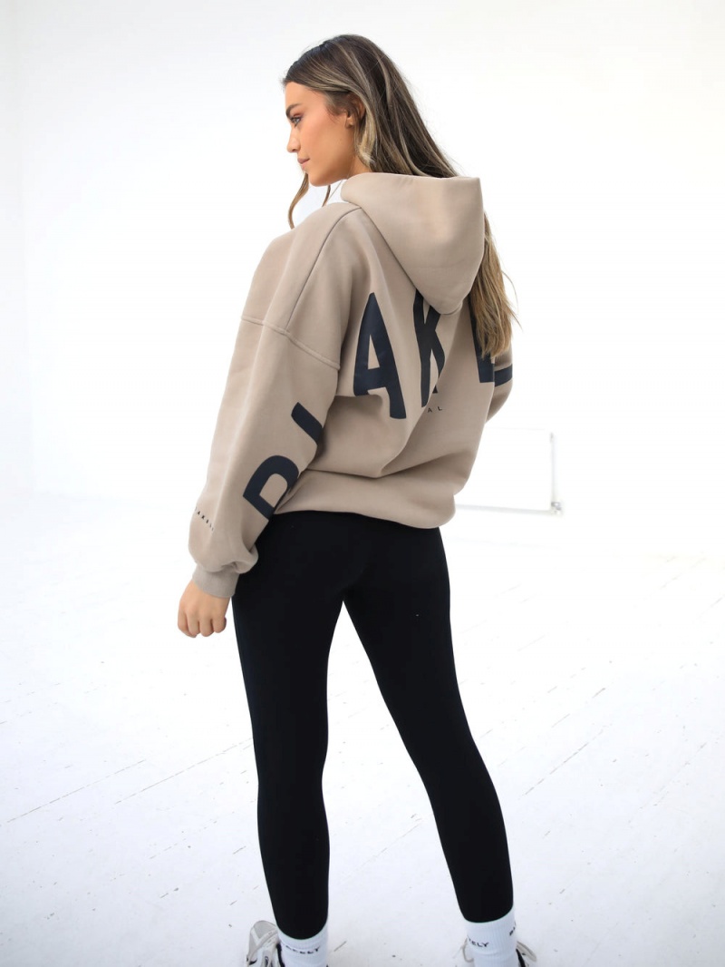 Tan Blakely Isabel Oversized Hoodie | DFNE-84157